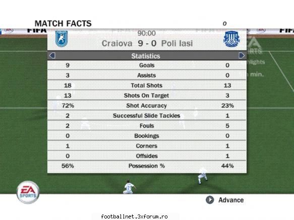 craiova- poli iasi 9-0 dadui si cu bornescu gol;)) fifa 08  - liga 1 (editia 1)